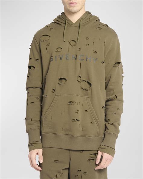 givenchy hoodie heren|givenchy men's destroyed hoodie.